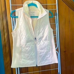 L.L. Bean Cream Vest Size Small